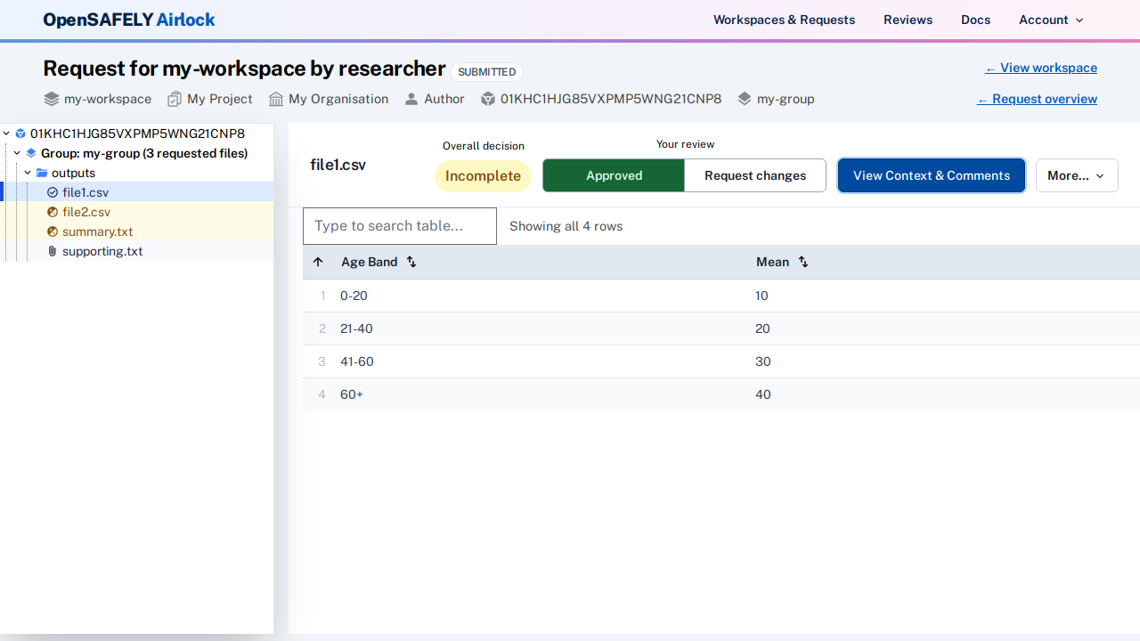 Request file post-approval